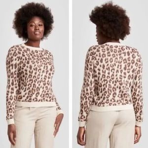 A New Day Leopard Crewneck Pullover Sweater